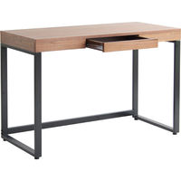 ICHIBA ウォルナットデスク 引出し付 幅1100×奥行500×高さ725mm ダークブラウン ブラック T-2546BR/ 1台（直送品）