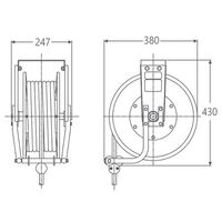 エスコ 9.5/16.3mm 15m 高圧洗浄機大型リール EA115BB-37 1台（直送品）