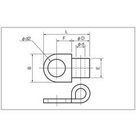 エスコ 2 ー 3 [FT形]旗形裸圧着端子(100個) EA538ML-52 1セット(400個:100個×4箱)（直送品）