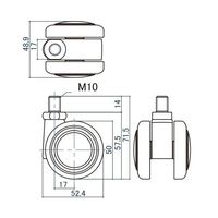 エスコ [EA976CBー1A用] キャスター EA976CB-77 1セット(4個)（直送品）