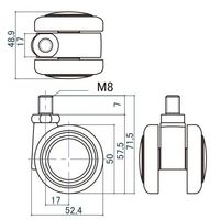 エスコ [EA976CBー2・ー3用] キャスター EA976CB-79 1セット(4個)（直送品）