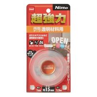 エスコ 15mmx1.5m 超強力・両面テープ(透明材料用) EA944MF-261 1セット(10巻)（直送品）