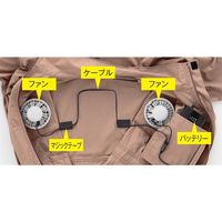 山田辰 空調服(R) 綿100%つなぎ服(ファン・バッテリー付) カーキ S 1-9850-K2-SET-S 1式（直送品）