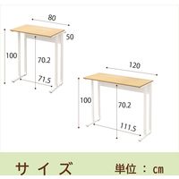【軒先渡し】Y2K コンパクトデスク ハイ 幅1200×奥行500×高さ1000mm ホワイト×ホワイト NWDH-1250-WHWH 1台（直送品）