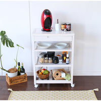 ICHIBA スープキッチンワゴン スリム 幅600×奥行390×高さ850mm ホワイト W-3350WH 1台（直送品）