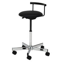 【アウトレット】【軒先渡し】【アウトレット】オリバー 作業用チェア　背付き　ブラック　メッキ仕上げ PD・CN-003・K・BK 1脚（直送品）