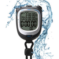 【タイマー】 ドリテック ストップウォッチ「スピールW」ブラック SW-122BK 1個