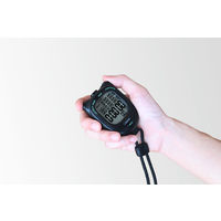 【タイマー】 ドリテック ストップウォッチ「スピールS」ブラック SW-121BK 1個