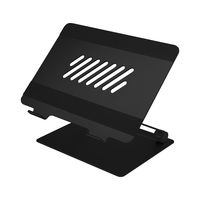 ノートPCスタンド タブレットスタンド 17インチまで対応 冷却スリット付き 高さ角度調整可能 アルミ製 ブラック オウルテック