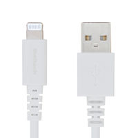 USBケーブル USB（A）[オス] - Lightning[オス] 1.2m やわらかく断線に強い ホワイト オウルテック 1本