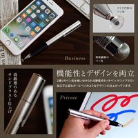 タッチペン 静電式 導電繊維タイプ+クリアディスクタイプ 2WAY 各種スマホ、タブレット対応 シルバー オウルテック 1個