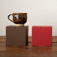 ヘッズ 無地ブラウンギフトボックス 外寸：W123×H115×D105mm MBR-GB5 1セット（50枚：10枚入×5袋）