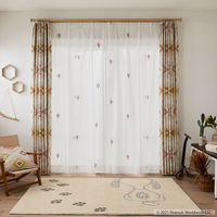 スミノエ PEANUTS セミオーダー レースカーテン バルーントリップ 1500×1190mm レッド 1セット(2枚入)（直送品）