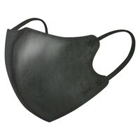 医食同源ドットコム SPUN MASK スパンレース　不織布　立体　カラーマスク　ブラック　使い捨て　1袋（7枚入）