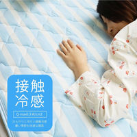 1枚 接触冷感 裏メッシュ 敷パッド ブルー ひんやり 冷たい 寝具 夏 セミダブル 丸洗いOK ベッドパット ベッドシーツ 敷パット（直送品）
