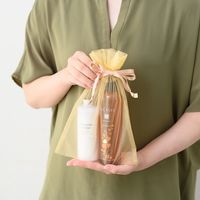 ヘッズ オーガンジーバッグ/シャンパンゴールド-L OGC-BL 1セット(1袋(10枚)×5)