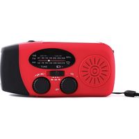 セーフラン安全用品 手回し充電ラジオライト IPX3防水 2000mAH内蔵電池 赤 J2471-RD 1台