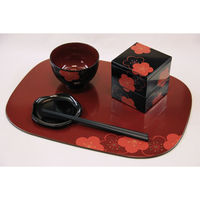 宮本産業 小皿 11cm 福梅 皿 食器 和食器 正月 プラスチック 日本製 黒 342686 1個（直送品）