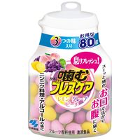 噛むブレスケア 息リフレッシュグミ 3つの味入り アソート ボトルタイプ お得な80粒 1セット（2個）小林製薬