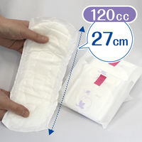 ポイズ 吸水ナプキン 多い時も安心用 レギュラー 120cc 27cm ナチュラルコットン100% 5パック（18枚×5個）