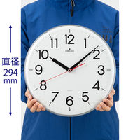 SEIKO（セイコー）掛け時計 [電波 スイープ 秒針停止機能] 直径294mm KX301H 1個 シルバー枠 電波時計 壁掛け アナログ表示 電池付き