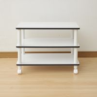 YAMAZEN　キャスター付テレビ台3段　幅600×奥行395×高さ460mm　ホワイト　（直送品）