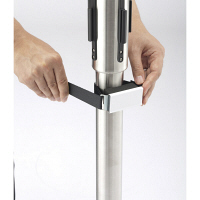 テラモト　ベルトパーティションスタンド用ポールメッセ　「立入禁止」　S-7　補助ベルト付　（直送品）