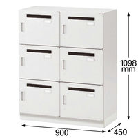 【組立設置込】イトーキ シンラインキャビネット 2列3段 ロッカー6人用 シリンダー錠 下置用 ホワイト 幅900×奥行450×高さ1098mm 1 （直送品）