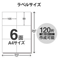 エレコム 宛名・表示ラベル/マルチプリント用紙/6面付 EDT-TM6 1セット(3袋)（直送品）
