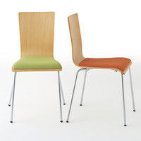 アール・エフ・ヤマカワ　プライウッドチェア（パッド座）　グリーン　1脚　（わけあり品）