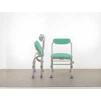 リッチェル 折りたたみシャワーチェアM型 背付H グリーン 47946 1台 23-6248-02-02（直送品）