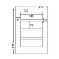 東洋印刷 ナナワード 粘着ラベルワープロ＆レーザー用 白 A4 4面 1箱 LDW4SB（直送品）