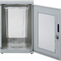 山崎産業 YAMAZAKI ゴミ箱/トラッシュカン（45L~70L未満）屋外 リサイクルボックス Gー2（2面窓付き） YWー165LーID 1個（直送品）