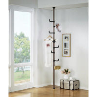 ドリームウェア　ドリームハンガー　ワンタッチ式 突っ張りポールハンガー　直径320×高さ1700-2800mm　ダークブラウン　（直送品）