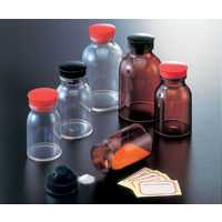 馬野化学容器 散薬瓶 150mL 茶褐色 キャップ赤 1本 0-1928-02 1セット(2本)（直送品）