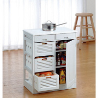 ファミリー・ライフ　木製キッチンワゴン　幅570mm　ホワイト　　（直送品）