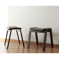 ファミリー・ライフ　木製スタッキングチェア　4脚セット　ブラウン　（直送品）