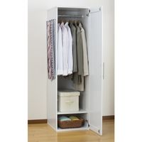 ファミリー・ライフ　ミラー付き木製ロッカー　幅450mm　ホワイト　（直送品）