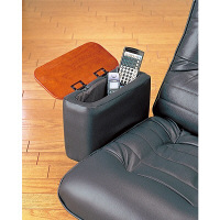 ファミリー・ライフ　木製肘付きリクライニング回転座椅子　ブラック　（直送品）