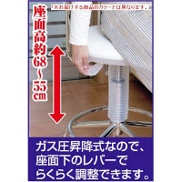 ファミリー・ライフ　キャスター付きガス圧昇降式回転チェア　ブラック　（直送品）