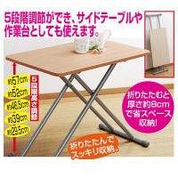 ファミリー・ライフ　マルチスライドテーブル　ナチュラル　幅650～910×奥行400×高さ295～570mm　1台　（直送品）