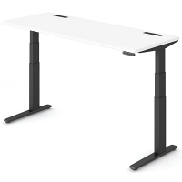 オカムラ スイフト スタンディングデスク 上下昇降式 平机 ホワイト/ブラック 幅1800×奥行700×高さ650～1250mm 1台（直送品）