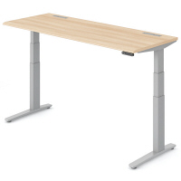 オカムラ スイフト スタンディングデスク 上下昇降式 平机 ネオウッドライト/シルバー 幅1800×奥行700×高さ650～1250mm 1台（直送品）