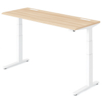オカムラ スイフト スタンディングデスク 上下昇降式 平机 ネオウッドライト/ホワイト 幅1800×奥行700×高さ650～1250mm 1台（直送品）