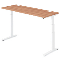 オカムラ スイフト スタンディングデスク 上下昇降式 平机 ネオウッドミディアム/ホワイト 幅1800×高さ650～1250mm 1台（直送品）