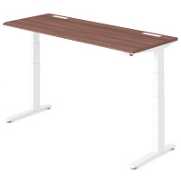 オカムラ スイフト スタンディングデスク 上下昇降式 平机 ネオウッドダーク/ホワイト 幅1800×奥行700×高さ650～1250mm 1台（直送品）