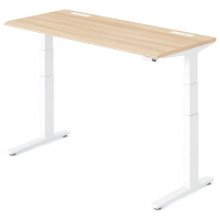 オカムラ スイフト スタンディングデスク 上下昇降式 平机 ネオウッドライト/ホワイト 幅1600×奥行700×高さ650～1250mm 1台（直送品）