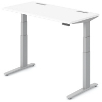 オカムラ スイフト スタンディングデスク 上下昇降式 平机 ホワイト/シルバー 幅1400×奥行700×高さ650～1250mm 1台（直送品）