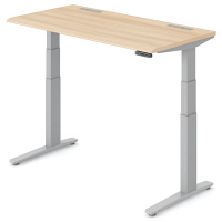 オカムラ スイフト スタンディングデスク 上下昇降式 平机 ネオウッドライト/シルバー 幅1400×奥行700×高さ650～1250mm 1台（直送品）