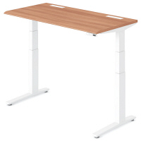 オカムラ スイフト スタンディングデスク 上下昇降式 平机 ネオウッドミディアム/ホワイト 幅1400×高さ650～1250mm 1台（直送品）